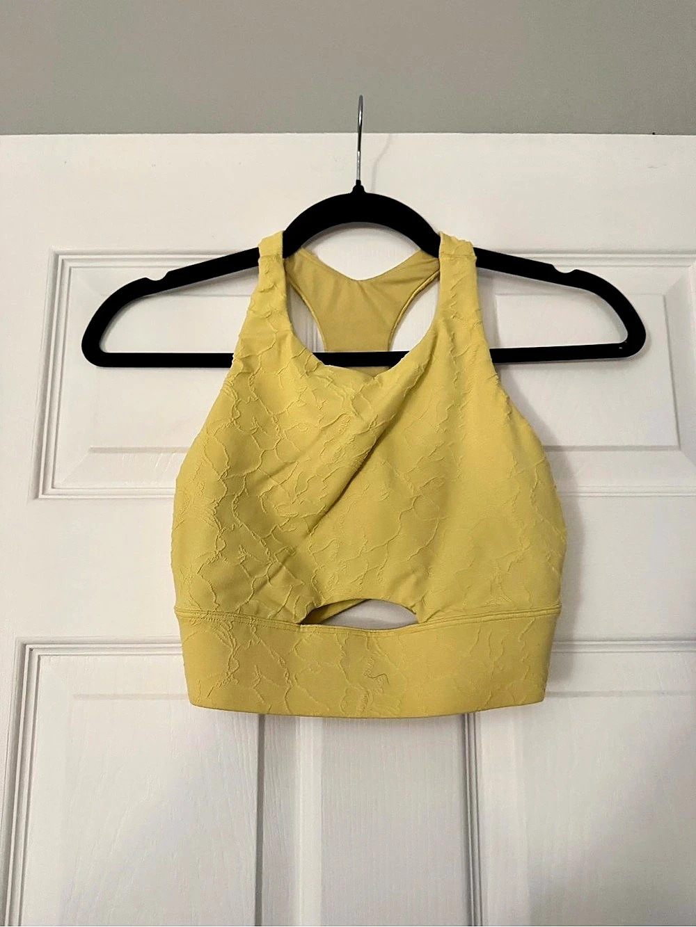 Cala Bra High-Neck Longline Yellow Crop Top